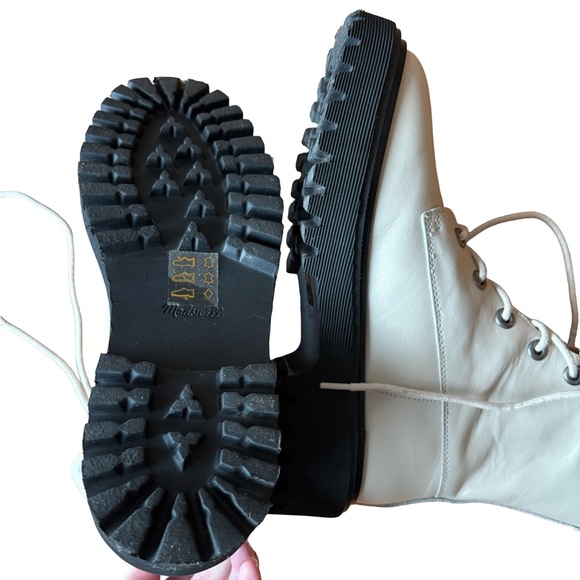 Madewell Cream Lace-Up Combat Boots - Picture 3 of 4